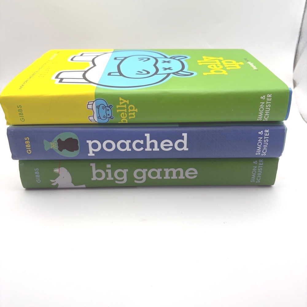 Stuart Gibbs FunJungle Series Hardcover Book Set 1-3 Belly Up Poached Big Game